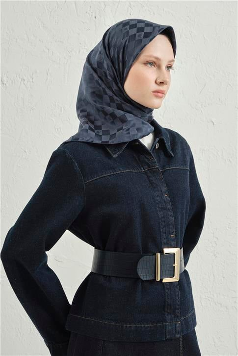Armine Jakarlı İpek Pamuk Dama Eşarp 26 02