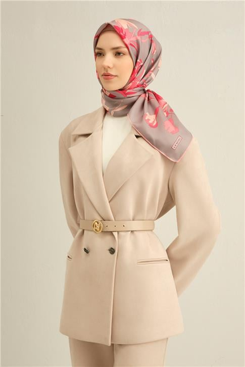 Armine Klasik Desenli İpek Sura Eşarp 9342 33