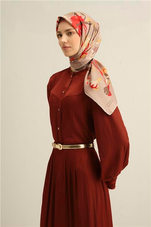 Armine Klasik Desenli İpek Sura Eşarp 9342 37