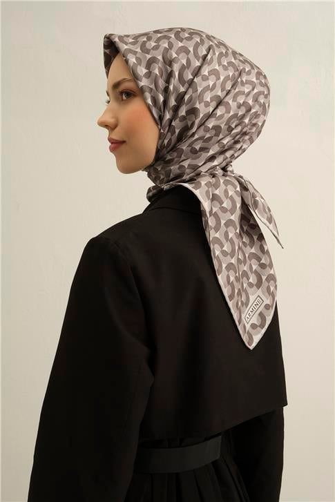 Armine Klasik Desenli Saf İpek Sura Eşarp 9321D 06