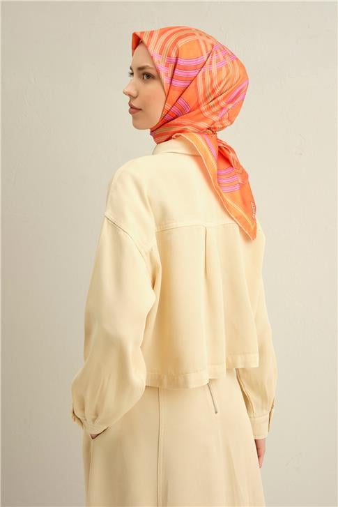 Armine Klasik Desenli Saf İpek Sura Eşarp 9333D 31