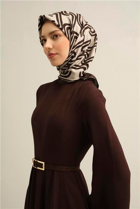 Armine Klasik Desenli Saf İpek Sura Eşarp 9343D 52