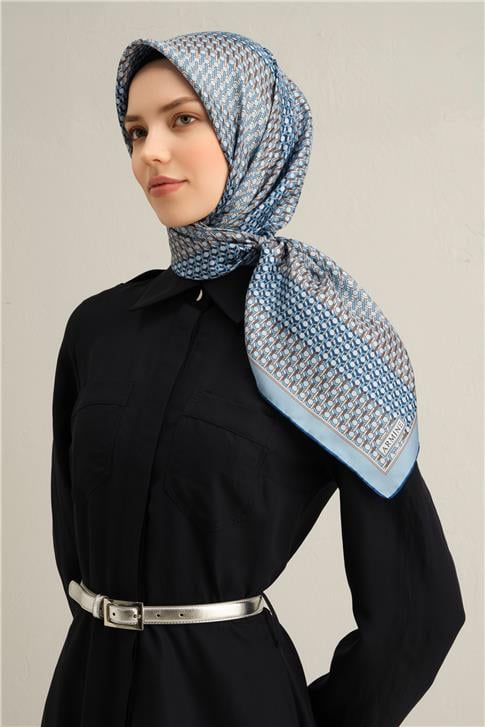Armine Klasik Desenli Saf İpek Sura Eşarp 9319D 10