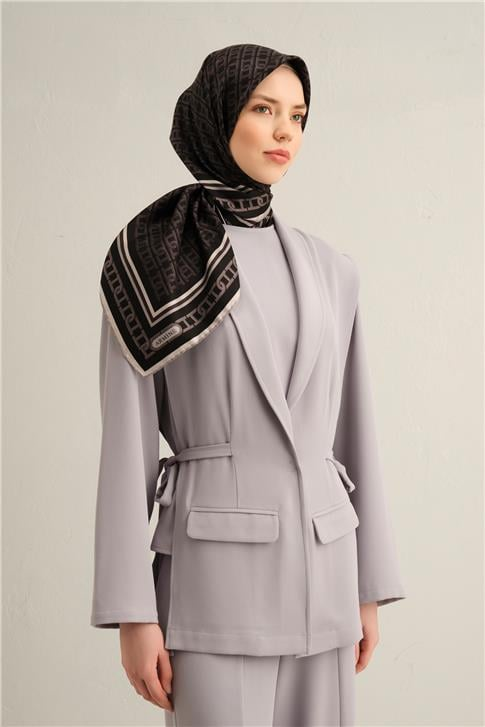 Armine Klasik Desenli Saf İpek Sura Eşarp 9301D 84