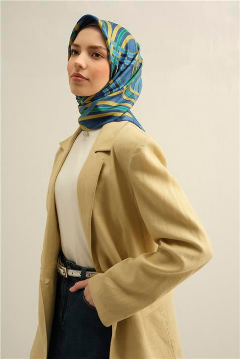Armine Klasik Desenli Saf İpek Sura Eşarp 9333D 80