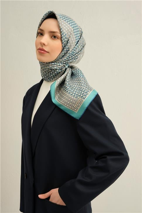 Armine Klasik Desenli Saf İpek Sura Eşarp 9319D 50