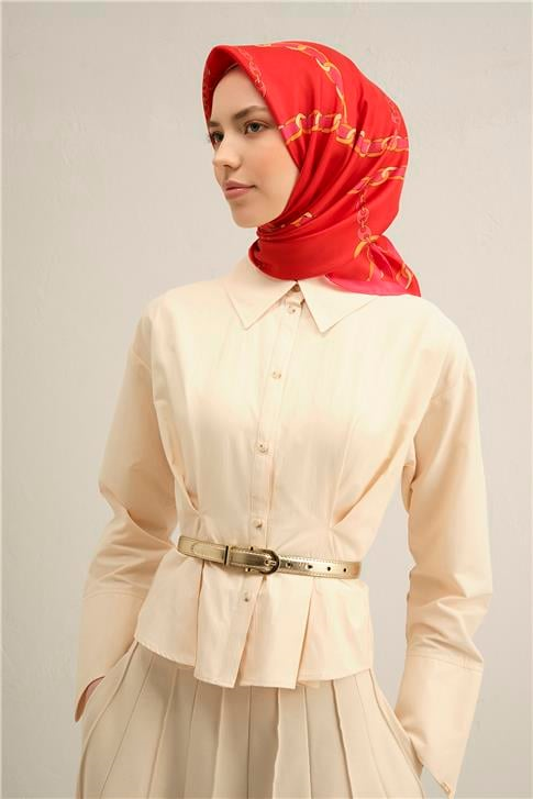 Armine Klasik Desenli Saf İpek Sura Eşarp 9346D 50