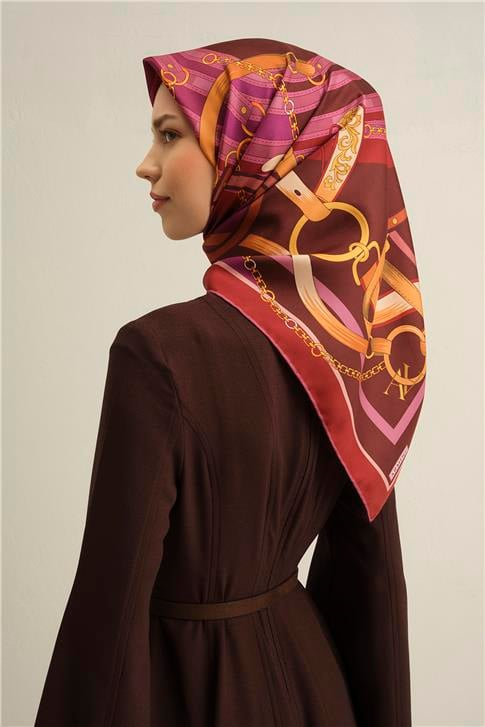 Armine Klasik Desenli Saf İpek Sura Eşarp 9315D 54