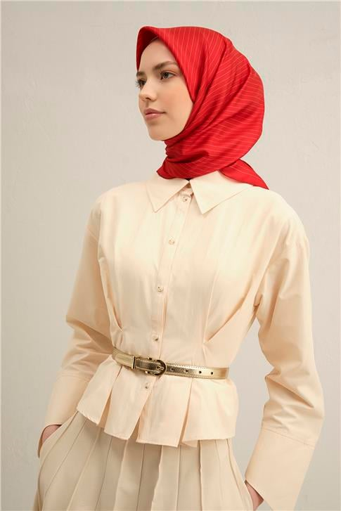 Armine Klasik Desenli Saf İpek Sura Eşarp 9348D 85