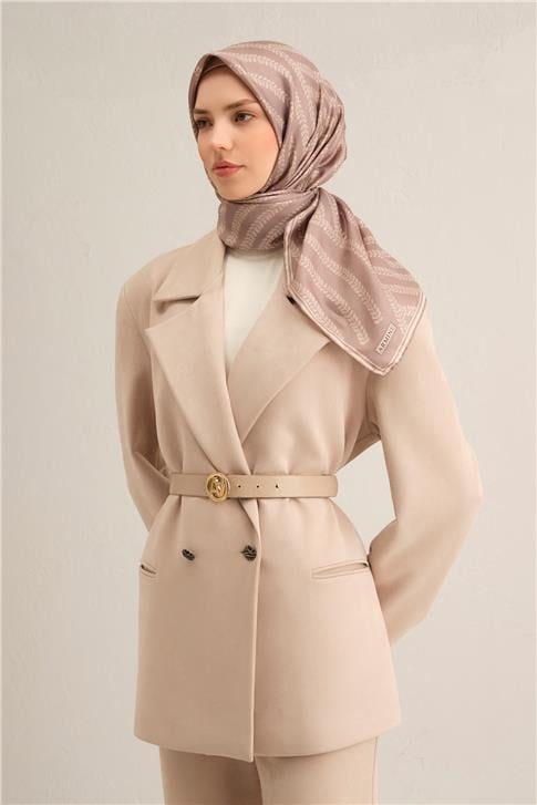 Armine Klasik Desenli Saf İpek Sura Eşarp 9351D 02