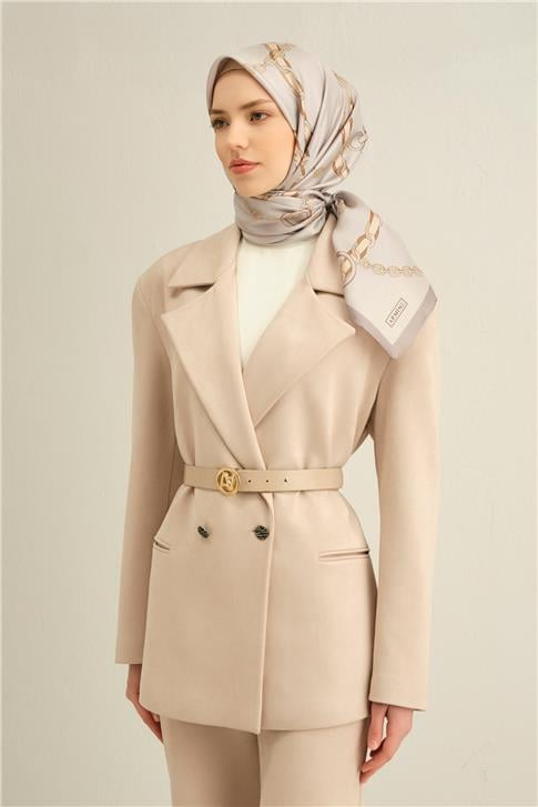 Armine Klasik Desenli Saf İpek Sura Eşarp 9346D 31