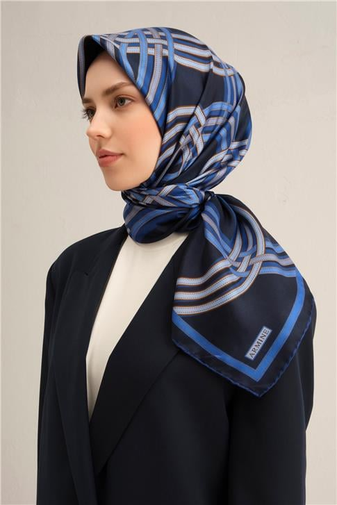Armine Klasik Desenli Saf İpek Sura Eşarp 9333D 08