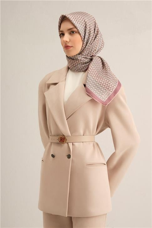 Armine Klasik Desenli Saf İpek Sura Eşarp 9319D 84