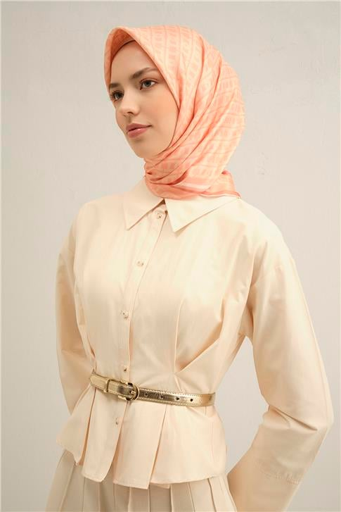 Armine Klasik Desenli Saf İpek Sura Eşarp 9301D 40