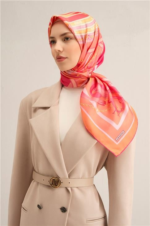 Armine Klasik Desenli Saf İpek Sura Eşarp 9315 58