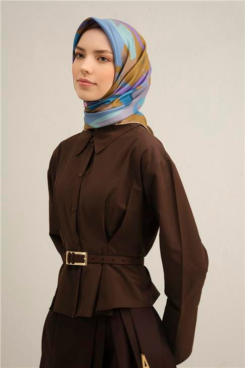 Armine Klasik Desenli Saf İpek Sura Eşarp 9328 31