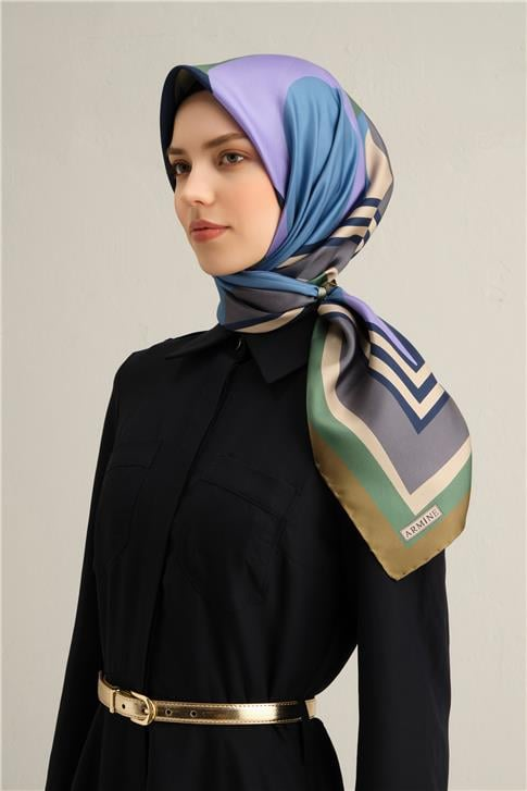 Armine Klasik Desenli Saf İpek Sura Eşarp 9313 82