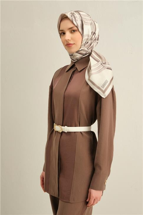 Armine Klasik Desenli Saf İpek Sura Eşarp 9333D 82