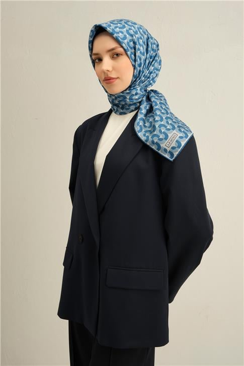 Armine Klasik Desenli Saf İpek Twill Eşarp 9321D 04