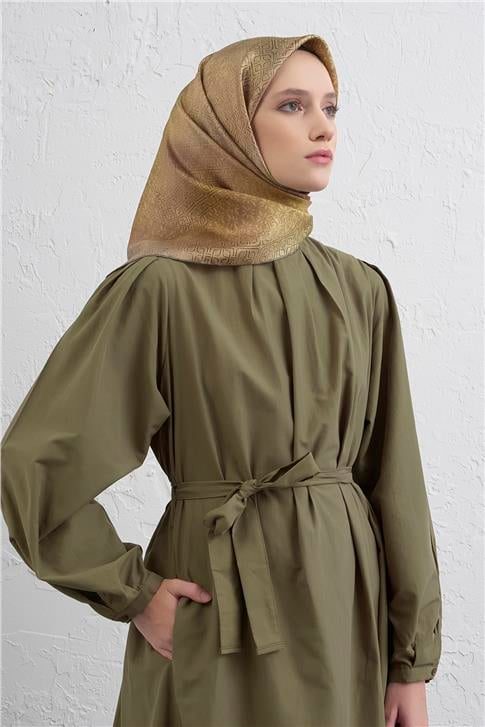 Armine Klasik Desenli Saf İpek Twill Eşarp 9437D 35