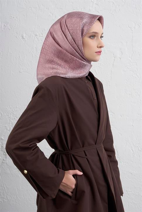Armine Klasik Desenli Saf İpek Twill Eşarp 9437D 14