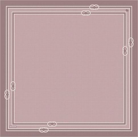 Armine Klasik Desenli Saf İpek Twill Eşarp 9404D 06