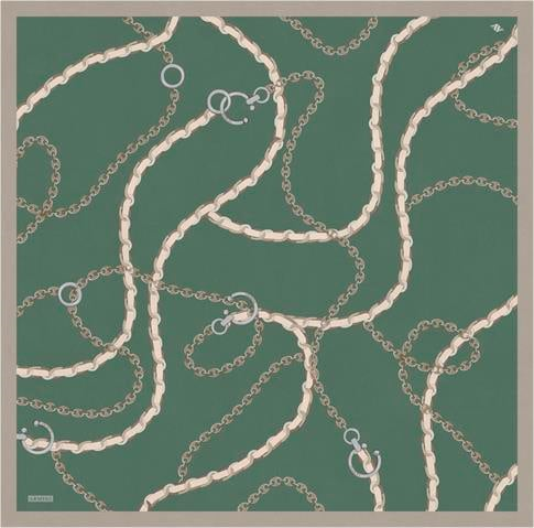 Armine Klasik Desenli Saf İpek Twill Eşarp 9346D 12