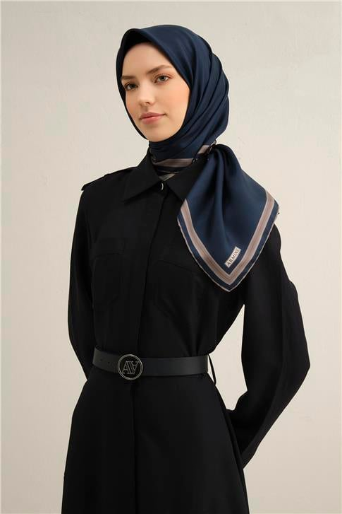 Armine Klasik Desenli Saf İpek Twill Eşarp 9356D 09
