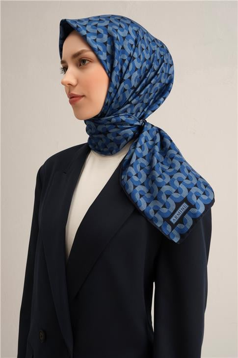 Armine Klasik Desenli Saf İpek Twill Eşarp 9321D 57