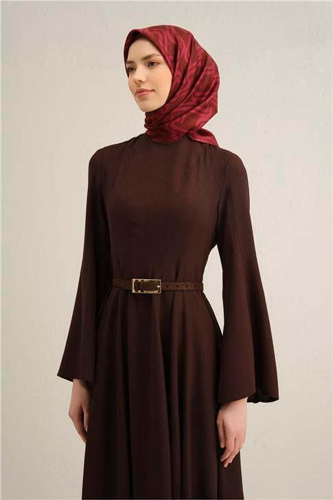 Armine Klasik Desenli Saf İpek Twill Eşarp 9343D 87