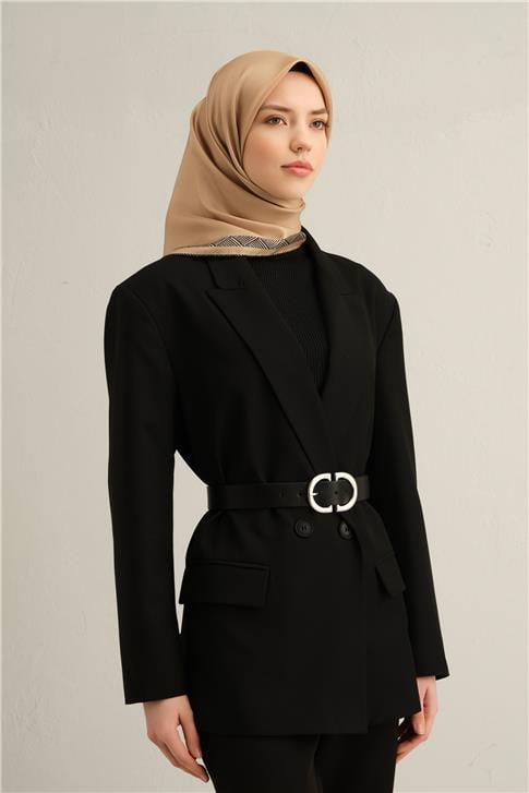 Armine Klasik Desenli Saf İpek Twill Eşarp 9357D 34