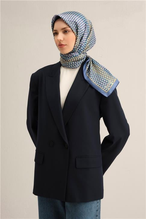 Armine Klasik Desenli Saf İpek Twill Eşarp 9319D 81