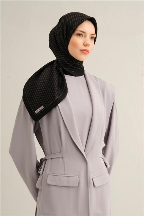 Armine Klasik Desenli Saf İpek Twill Eşarp 9348D 34