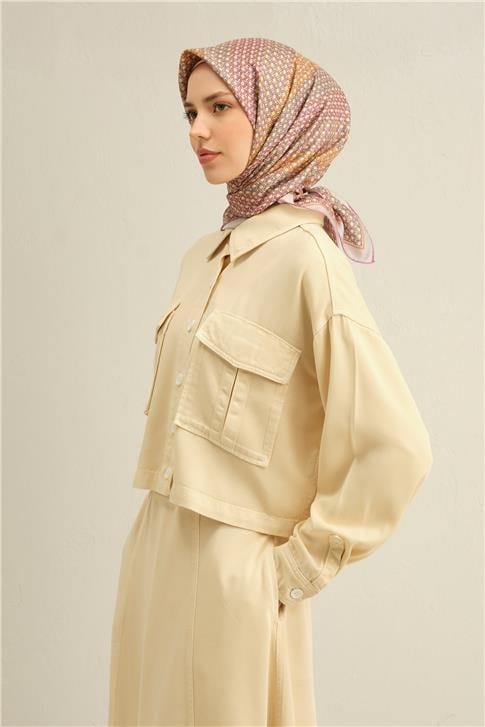 Armine Klasik Desenli Saf İpek Twill Eşarp 9319D 82