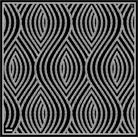 Armine Klasik Desenli Saf İpek Twill Eşarp 9351D 55