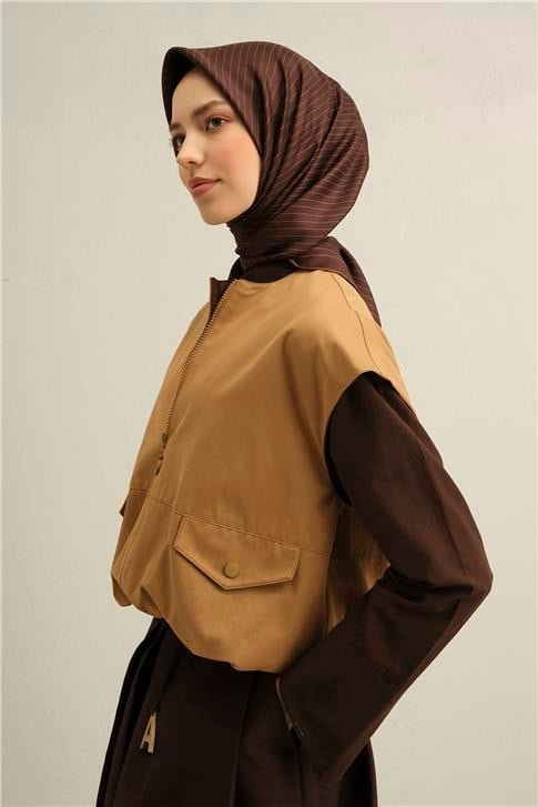 Armine Klasik Desenli Saf İpek Twill Eşarp 9348D 84