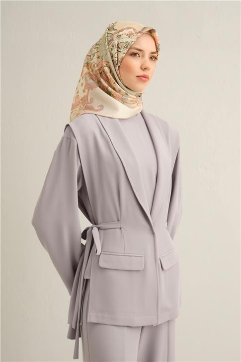 Armine Klasik Desenli Saf İpek Twill Eşarp 9338 21