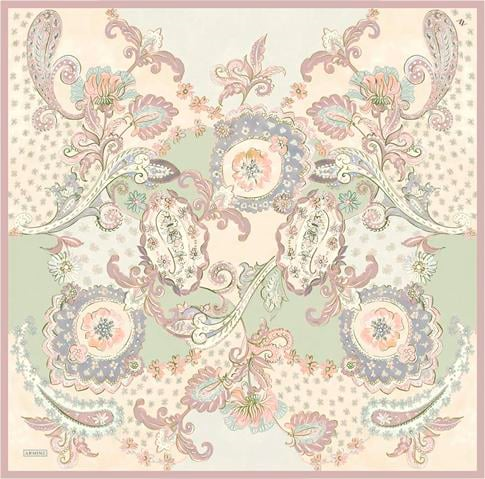 Armine Klasik Desenli Saf İpek Twill Eşarp 9338 21