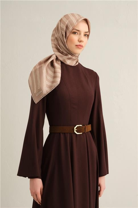 Armine Klasik Desenli Saf İpek Twill Eşarp 9351D 40