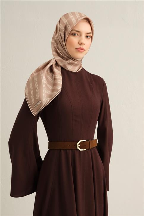 Armine Klasik Desenli Saf İpek Twill Eşarp 9351D 40