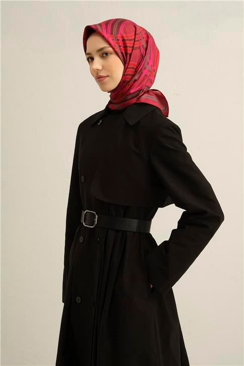 Armine Klasik Desenli Saf İpek Twill Eşarp 9333D 83