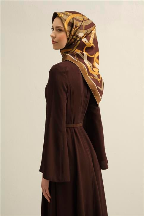 Armine Klasik Desenli Saf İpek Twill Eşarp 9315D 51