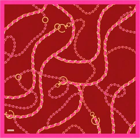 Armine Klasik Desenli Saf İpek Twill Eşarp 9346D 50