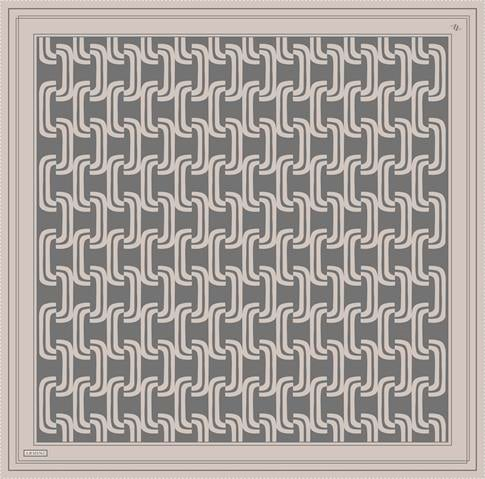 Armine Klasik Desenli Saf İpek Twill Eşarp 9343D 02
