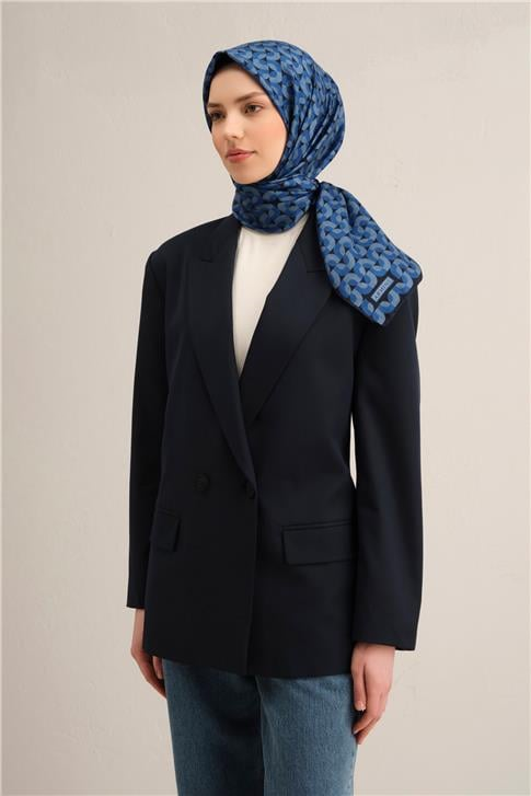 Armine Klasik Desenli Saf İpek Twill Eşarp 9321D 57