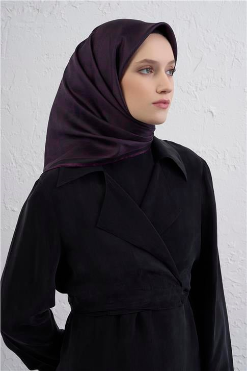 Armine Klasik Desenli Saf İpek Twill Eşarp 9408D 04