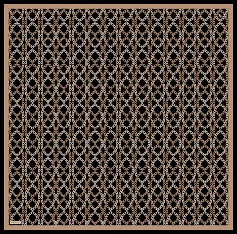 Armine Klasik Desenli Saf İpek Twill Eşarp 9410D 07