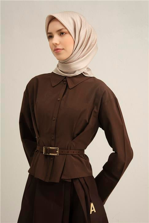 Armine Klasik Desenli Saf İpek Twill Eşarp 9348D 86