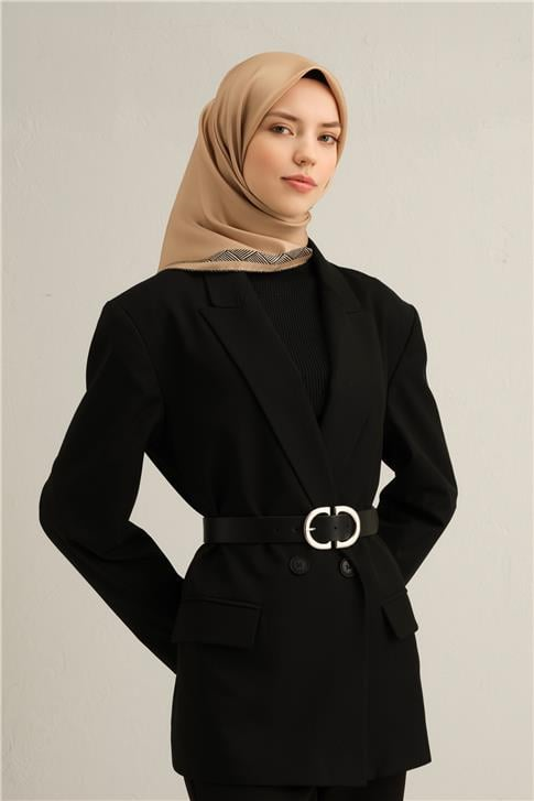 Armine Klasik Desenli Saf İpek Twill Eşarp 9357D 34