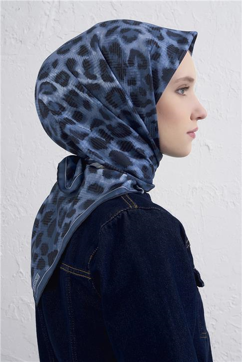 Armine Klasik Desenli Saf İpek Twill Eşarp 9343D 89